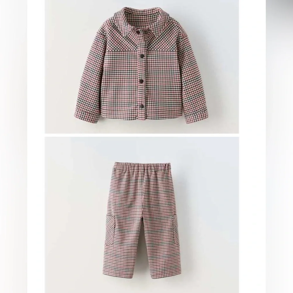 PLAID OVERSHIRT -SET
